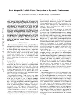 Fast Adaptable Mobile Robot Navigation in Dynamic Environment