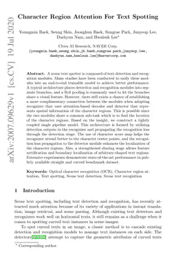 Character Region Attention For Text Spotting