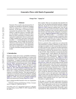 Generative Flows with Matrix Exponential