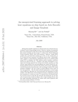 An unsupervised learning approach to solving heat equations on chip
  based on Auto Encoder and Image Gradient