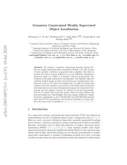 Geometry Constrained Weakly Supervised Object Localization