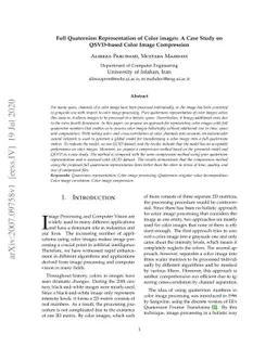 Full Quaternion Representation of Color images: A Case Study on
  QSVD-based Color Image Compression