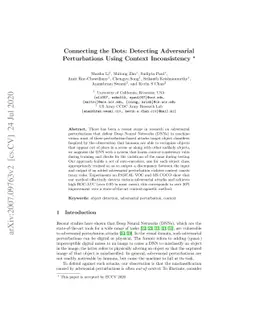 Connecting the Dots: Detecting Adversarial Perturbations Using Context
  Inconsistency
