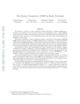 The Energy Complexity of BFS in Radio Networks