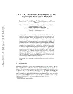 DBQ: A Differentiable Branch Quantizer for Lightweight Deep Neural
  Networks