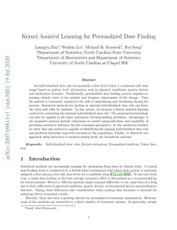 Kernel Assisted Learning for Personalized Dose Finding