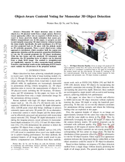 Object-Aware Centroid Voting for Monocular 3D Object Detection
