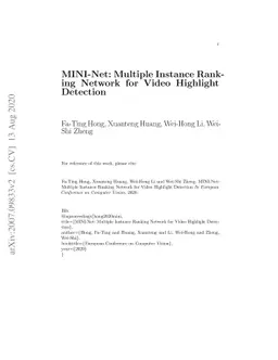 MINI-Net: Multiple Instance Ranking Network for Video Highlight
  Detection