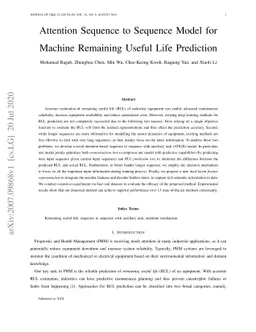 Attention Sequence to Sequence Model for Machine Remaining Useful Life
  Prediction
