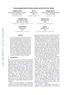 Frustratingly Hard Evidence Retrieval for QA Over Books