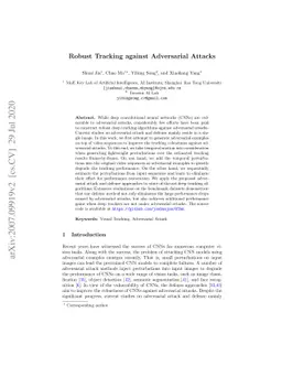 Robust Tracking against Adversarial Attacks