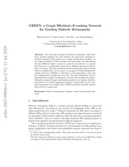 GREEN: a Graph REsidual rE-ranking Network for Grading Diabetic
  Retinopathy