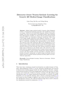 Distractor-Aware Neuron Intrinsic Learning for Generic 2D Medical Image
  Classifications