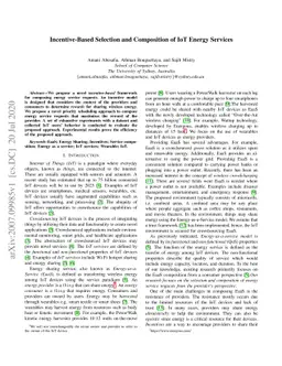 Incentive-Based Selection and Composition of IoT Energy Services