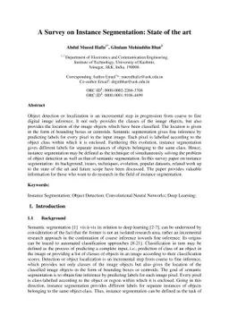 A Survey on Instance Segmentation: State of the art