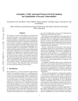 Autosploit: A Fully Automated Framework for Evaluating the
  Exploitability of Security Vulnerabilities