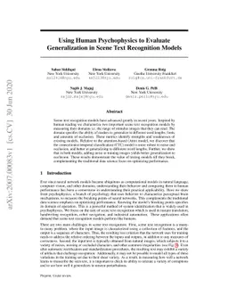 Using Human Psychophysics to Evaluate Generalization in Scene Text
  Recognition Models