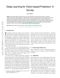 Deep Learning for Vision-based Prediction: A Survey