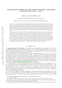 Approximation Theory of Tree Tensor Networks: Tensorized Univariate
  Functions -- Part I