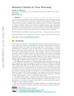 Situation Calculus by Term Rewriting