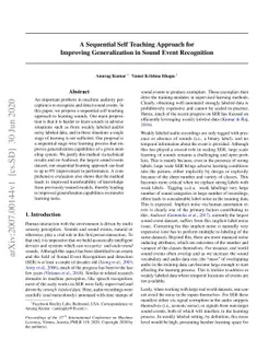 A Sequential Self Teaching Approach for Improving Generalization in
  Sound Event Recognition