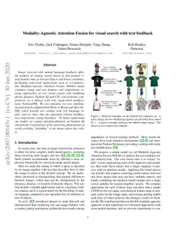 Modality-Agnostic Attention Fusion for visual search with text feedback
