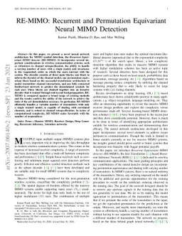 RE-MIMO: Recurrent and Permutation Equivariant Neural MIMO Detection