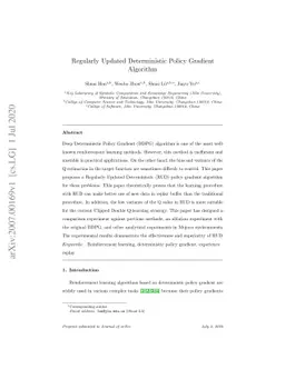 Regularly Updated Deterministic Policy Gradient Algorithm