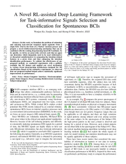 A Novel RL-assisted Deep Learning Framework for Task-informative Signals
  Selection and Classification for Spontaneous BCIs