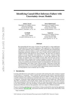 Identifying Causal-Effect Inference Failure with Uncertainty-Aware
  Models