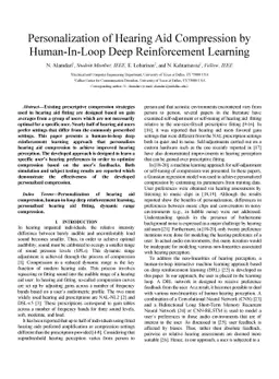 Personalization of Hearing Aid Compression by Human-In-Loop Deep
  Reinforcement Learning