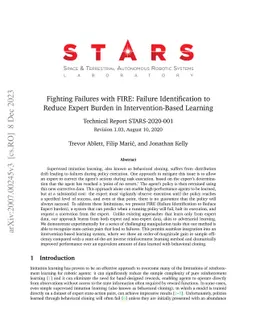 Fighting Failures with FIRE: Failure Identification to Reduce Expert
  Burden in Intervention-Based Learning