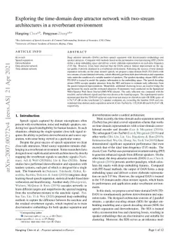 Exploring the time-domain deep attractor network with two-stream
  architectures in a reverberant environment
