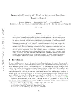 Decentralised Learning with Random Features and Distributed Gradient
  Descent