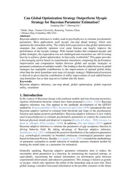 Can Global Optimization Strategy Outperform Myopic Strategy for Bayesian
  Parameter Estimation?