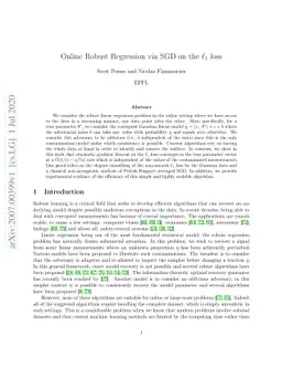 Online Robust Regression via SGD on the l1 loss