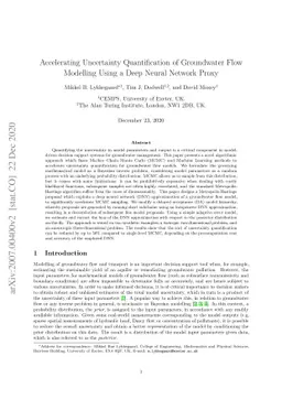 Accelerating Uncertainty Quantification of Groundwater Flow Modelling
  Using a Deep Neural Network Proxy