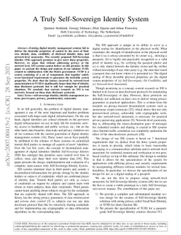 A Truly Self-Sovereign Identity System