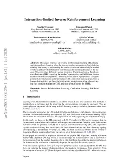 Interaction-limited Inverse Reinforcement Learning