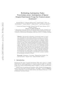 Rethinking Anticipation Tasks: Uncertainty-aware Anticipation of Sparse
  Surgical Instrument Usage for Context-aware Assistance
