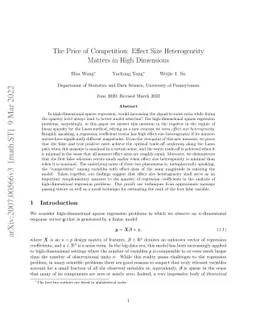 The Price of Competition: Effect Size Heterogeneity Matters in High
  Dimensions
