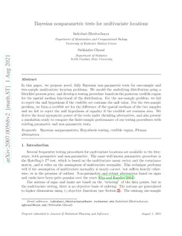 Bayesian nonparametric tests for multivariate locations