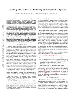 A Multi-spectral Dataset for Evaluating Motion Estimation Systems