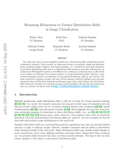 Measuring Robustness to Natural Distribution Shifts in Image
  Classification
