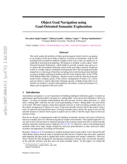 Object Goal Navigation using Goal-Oriented Semantic Exploration