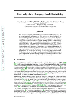 Knowledge-Aware Language Model Pretraining