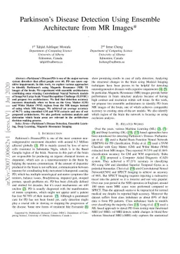 Parkinson's Disease Detection Using Ensemble Architecture from MR Images