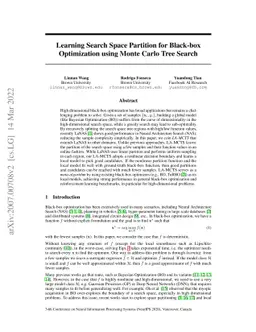 Learning Search Space Partition for Black-box Optimization using Monte
  Carlo Tree Search