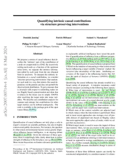 Quantifying intrinsic causal contributions via structure preserving
  interventions
