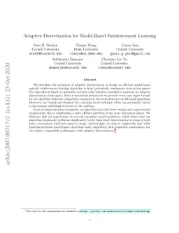 Adaptive Discretization for Model-Based Reinforcement Learning